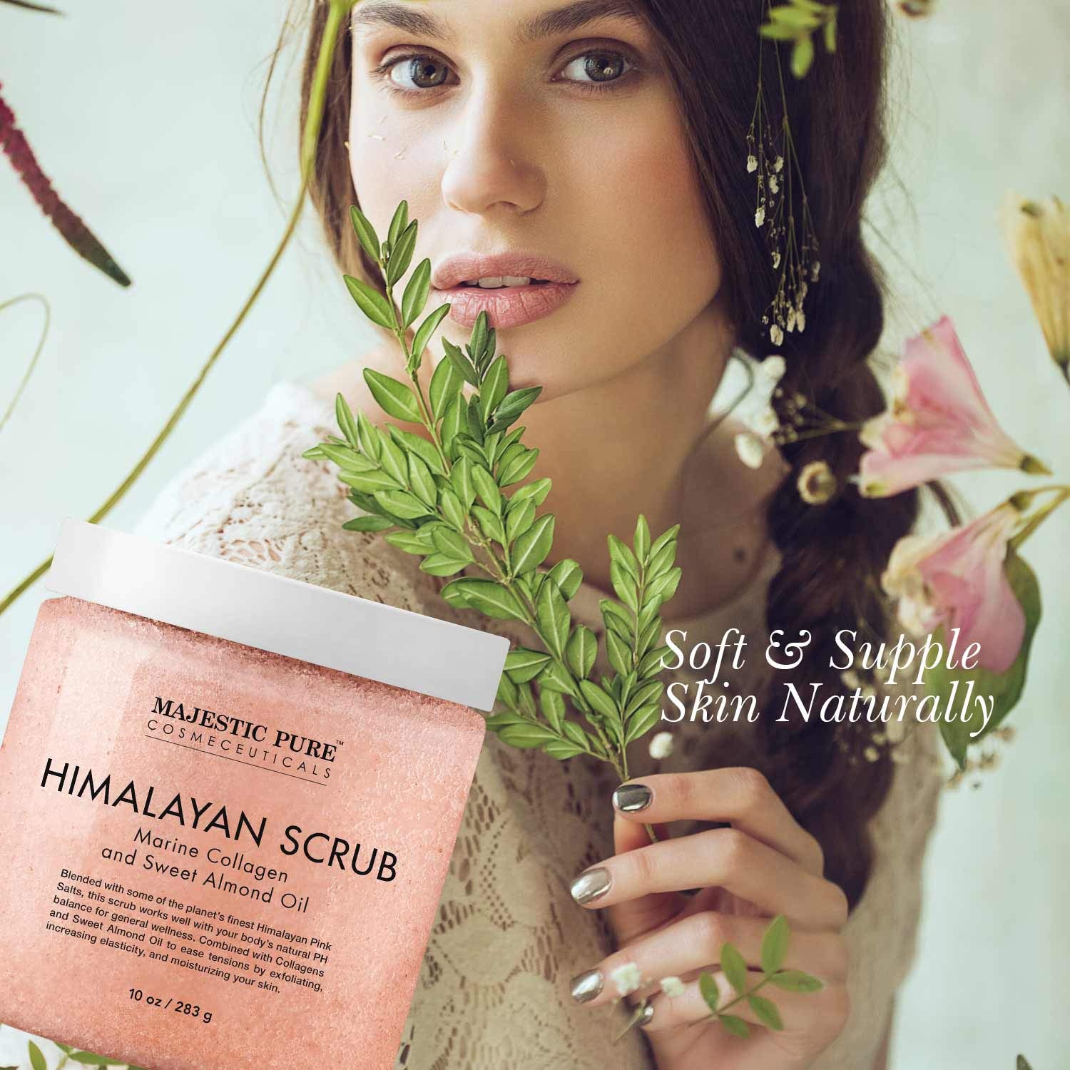 Foto 3 | Exfoliante Corporal Majestic Pure De Sal Rosa Del Himalaya Con Colágeno, 300 Ml - Venta Internacional.