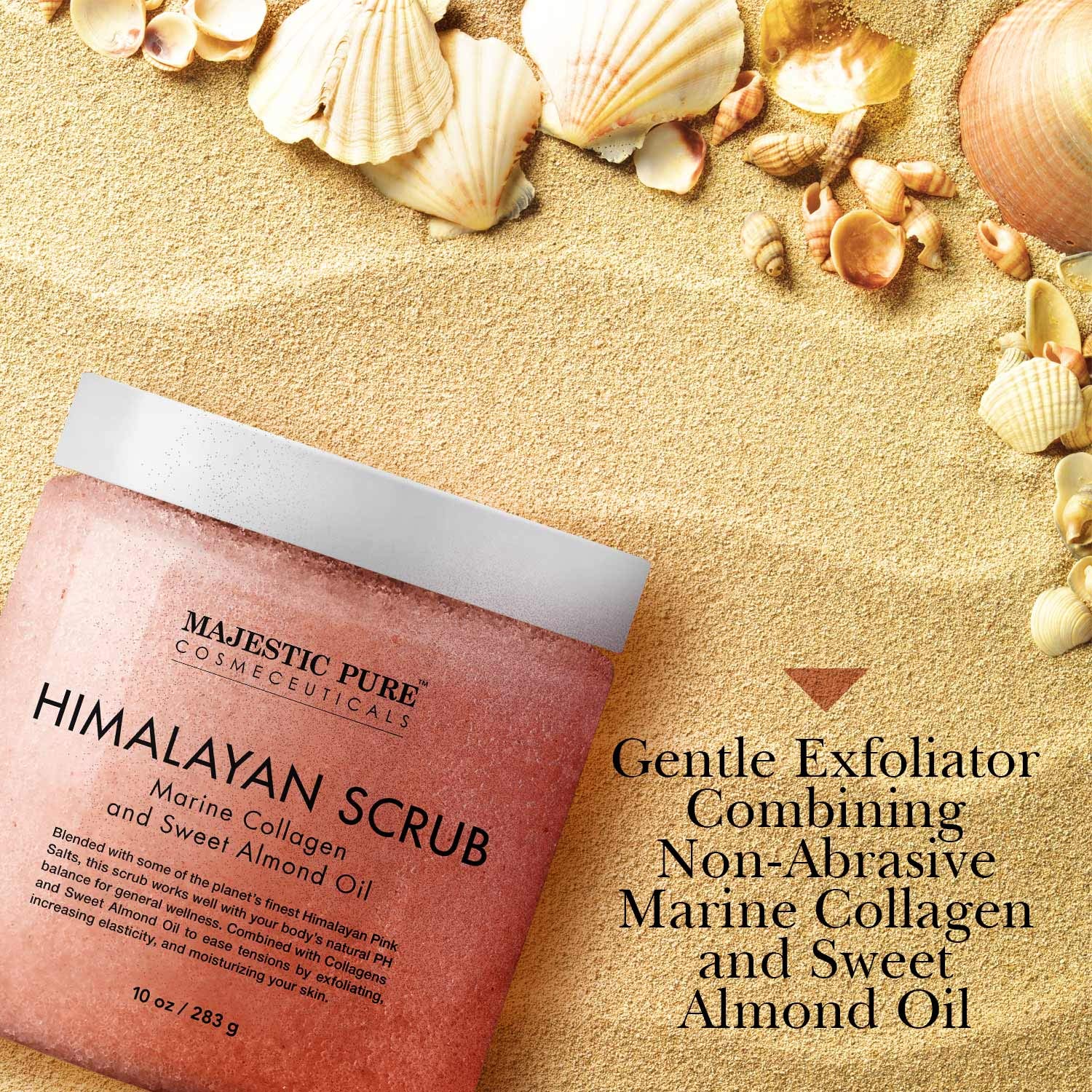Foto 5 pulgar | Exfoliante Corporal Majestic Pure De Sal Rosa Del Himalaya Con Colágeno, 300 Ml - Venta Internacional.
