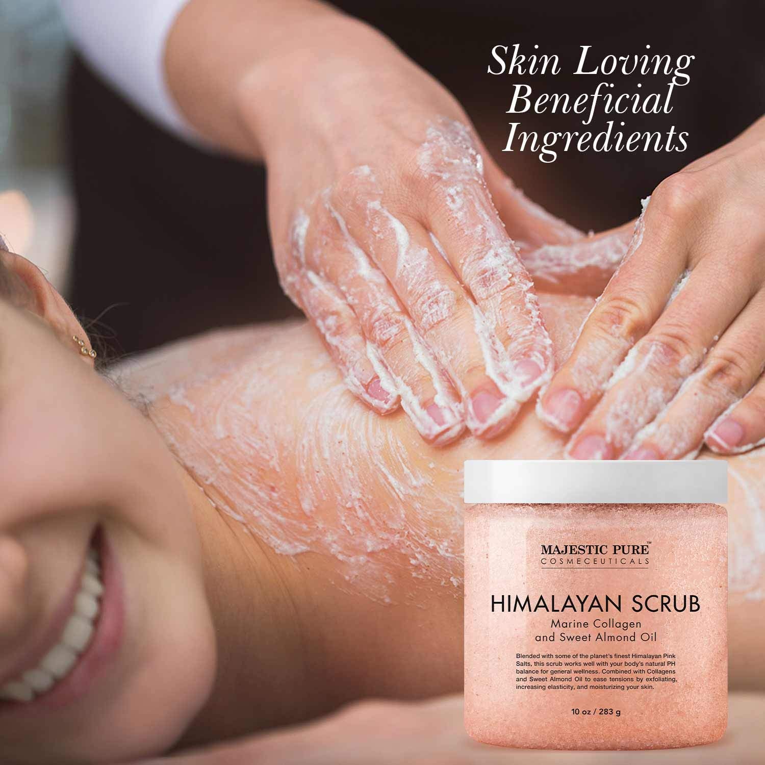 Foto 6 pulgar | Exfoliante Corporal Majestic Pure De Sal Rosa Del Himalaya Con Colágeno, 300 Ml - Venta Internacional.