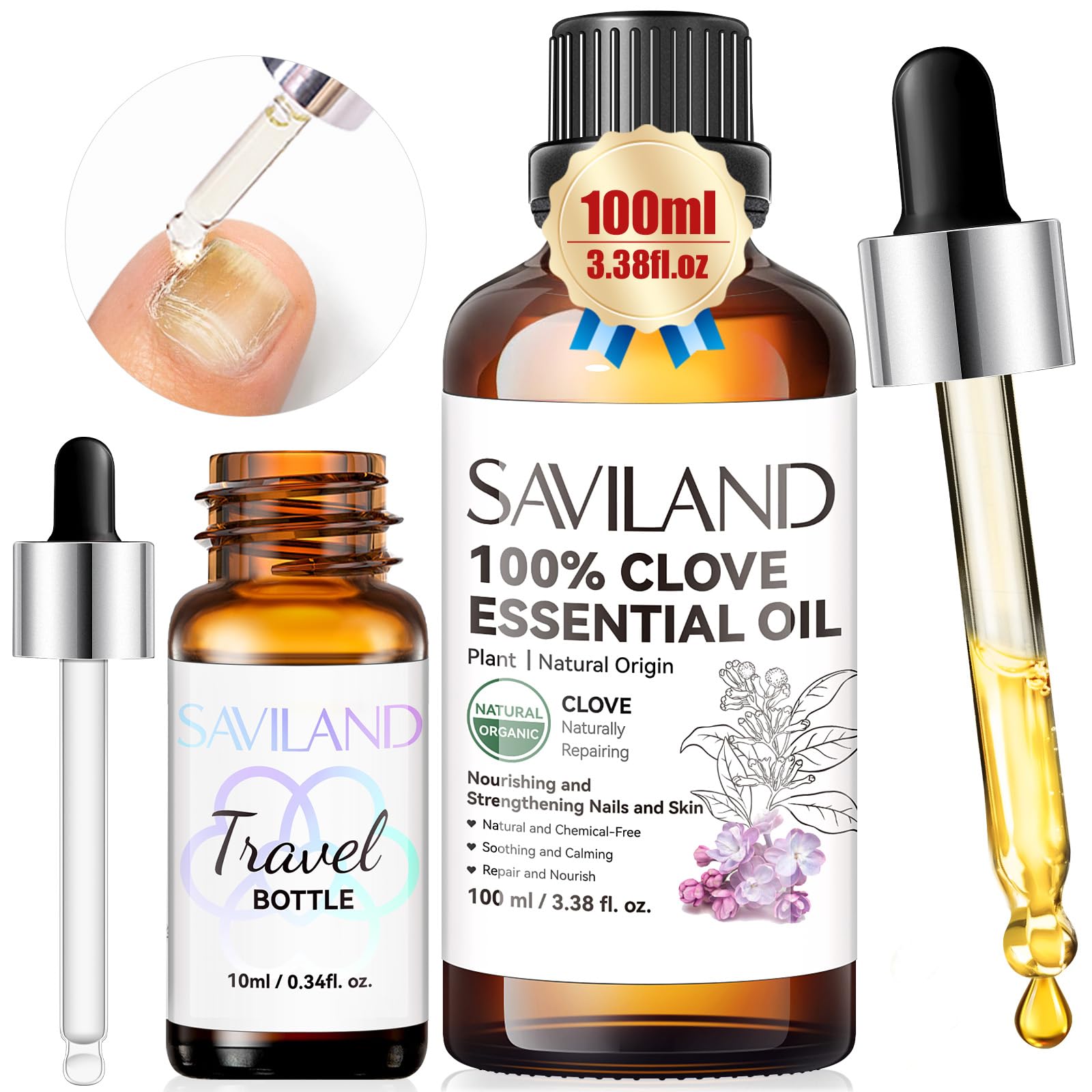 Tratamiento De Hongos En Uñas Y Uñas, Aceite De Clavo Saviland 2024, 30 Ml - Venta Internacional.