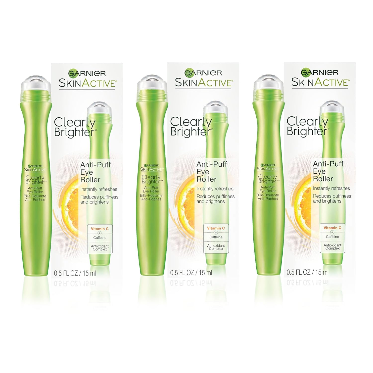 Foto 2 pulgar | Eye Roller Garnier Clearly Brighter Anti-puff 15 Ml (x3) - Venta Internacional.
