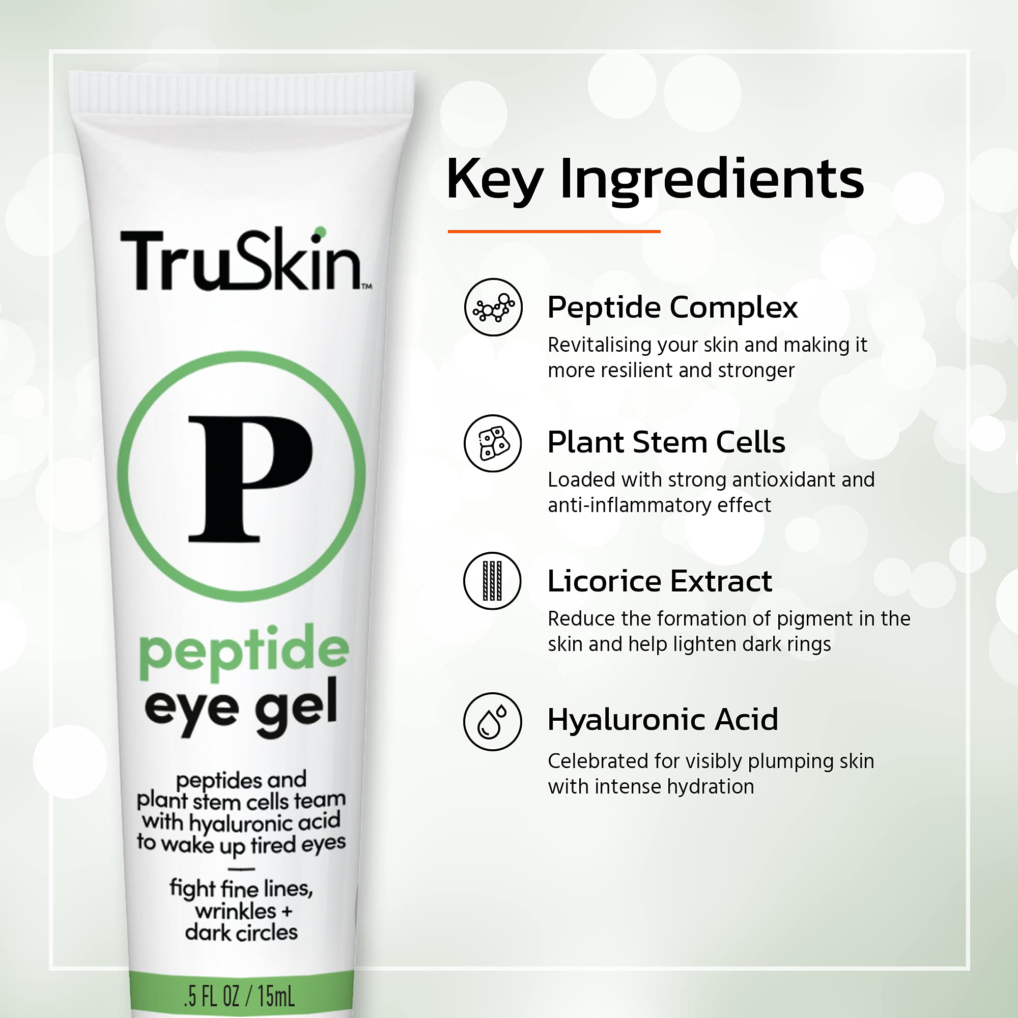 Foto 4 pulgar | Gel Para Ojos Truskin Peptide Con Péptidos, Células Madre Vegetales, 15 Ml - Venta Internacional.
