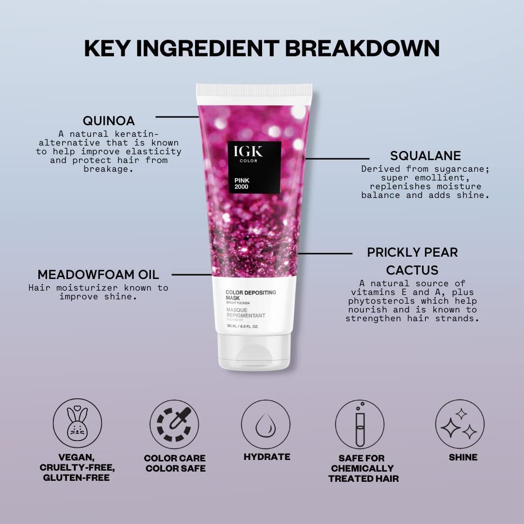 Foto 6 pulgar | Mascarilla Depositante De Color Igk Fucsia Pink 2000 Ml - Venta Internacional.