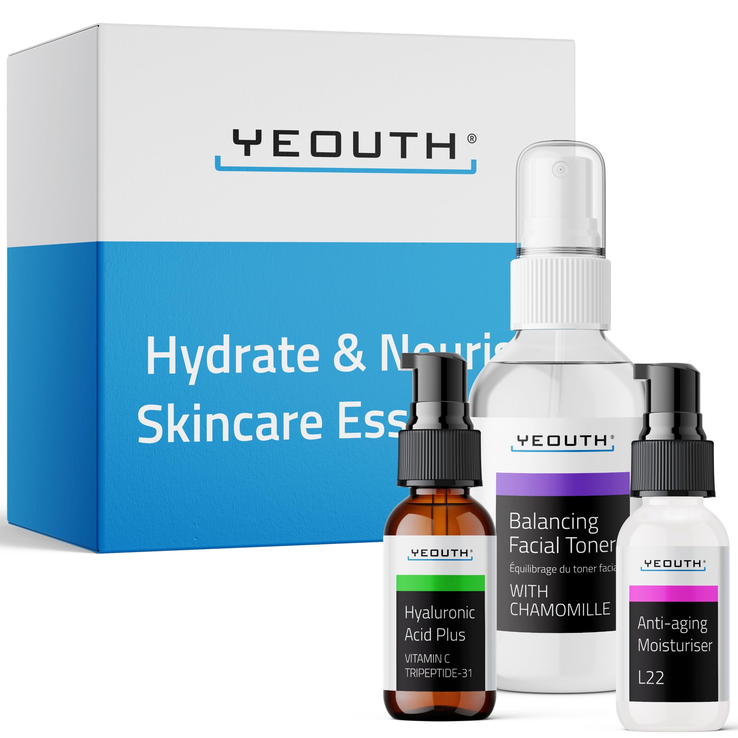 Foto 2 pulgar | Set De Cuidado De La Piel Yeouth, Sérum De Ácido Hialurónico Con Vitamina C, 3 Unidades - Venta Internacional.