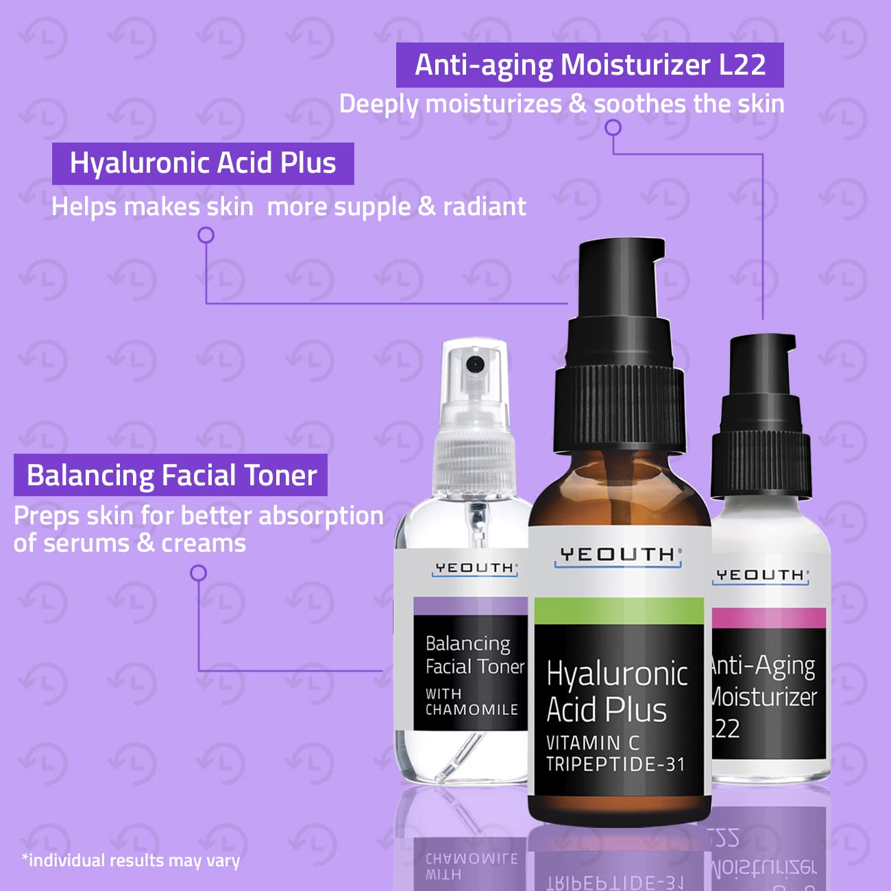 Foto 7 pulgar | Set De Cuidado De La Piel Yeouth, Sérum De Ácido Hialurónico Con Vitamina C, 3 Unidades - Venta Internacional.