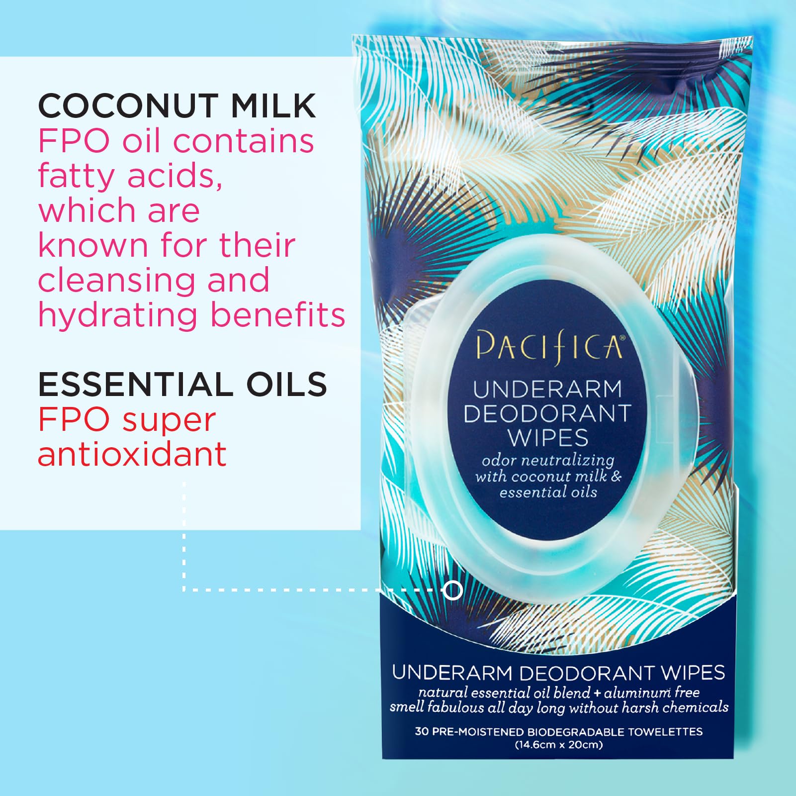 Foto 7 pulgar | Toallitas Desodorantes Pacifica Beauty Con Leche De Coco, 30 Unidades - Venta Internacional.