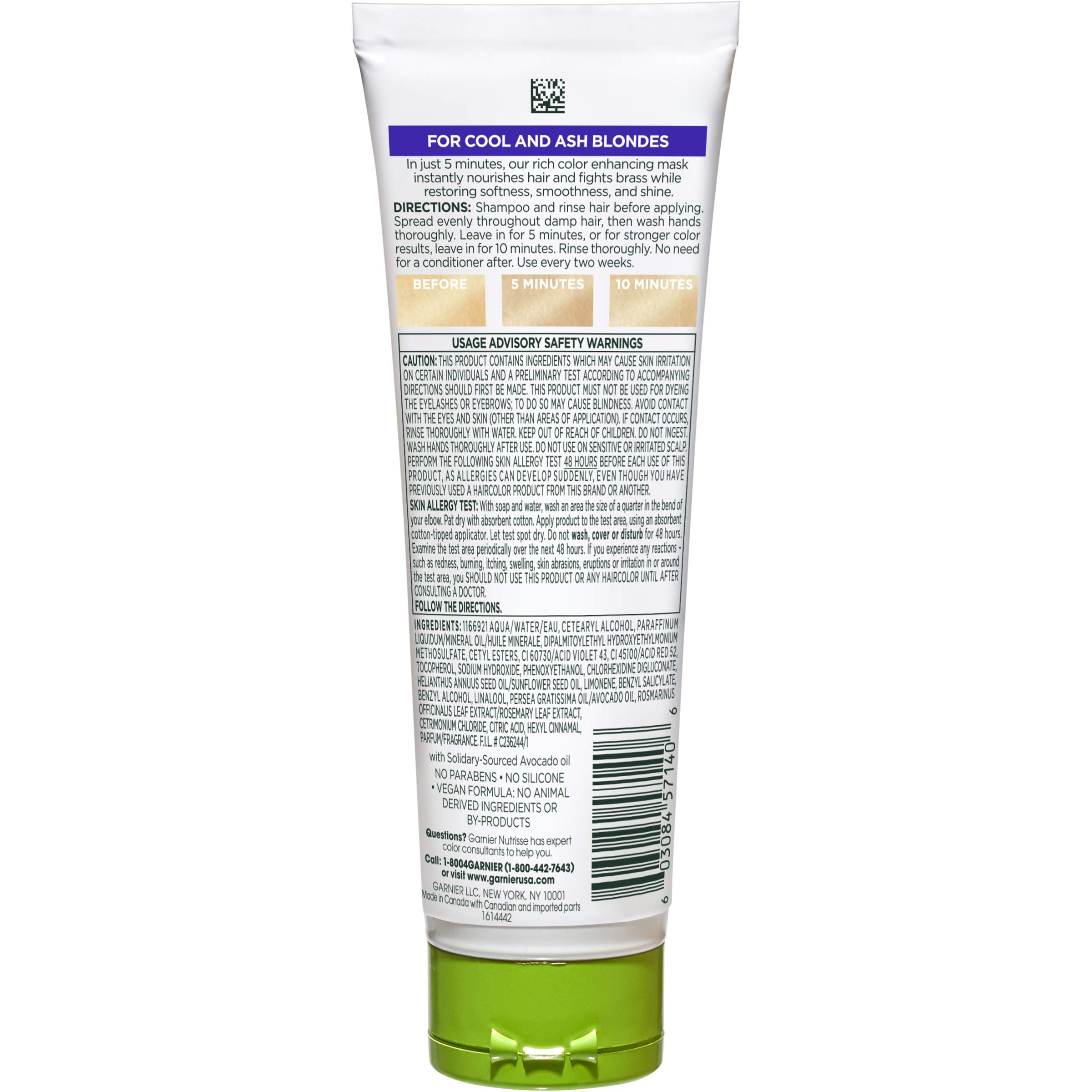 Foto 2 | Mascarilla Capilar Garnier Nutrisse Color Reviver Cool Blonde 125 Ml X2 - Venta Internacional.
