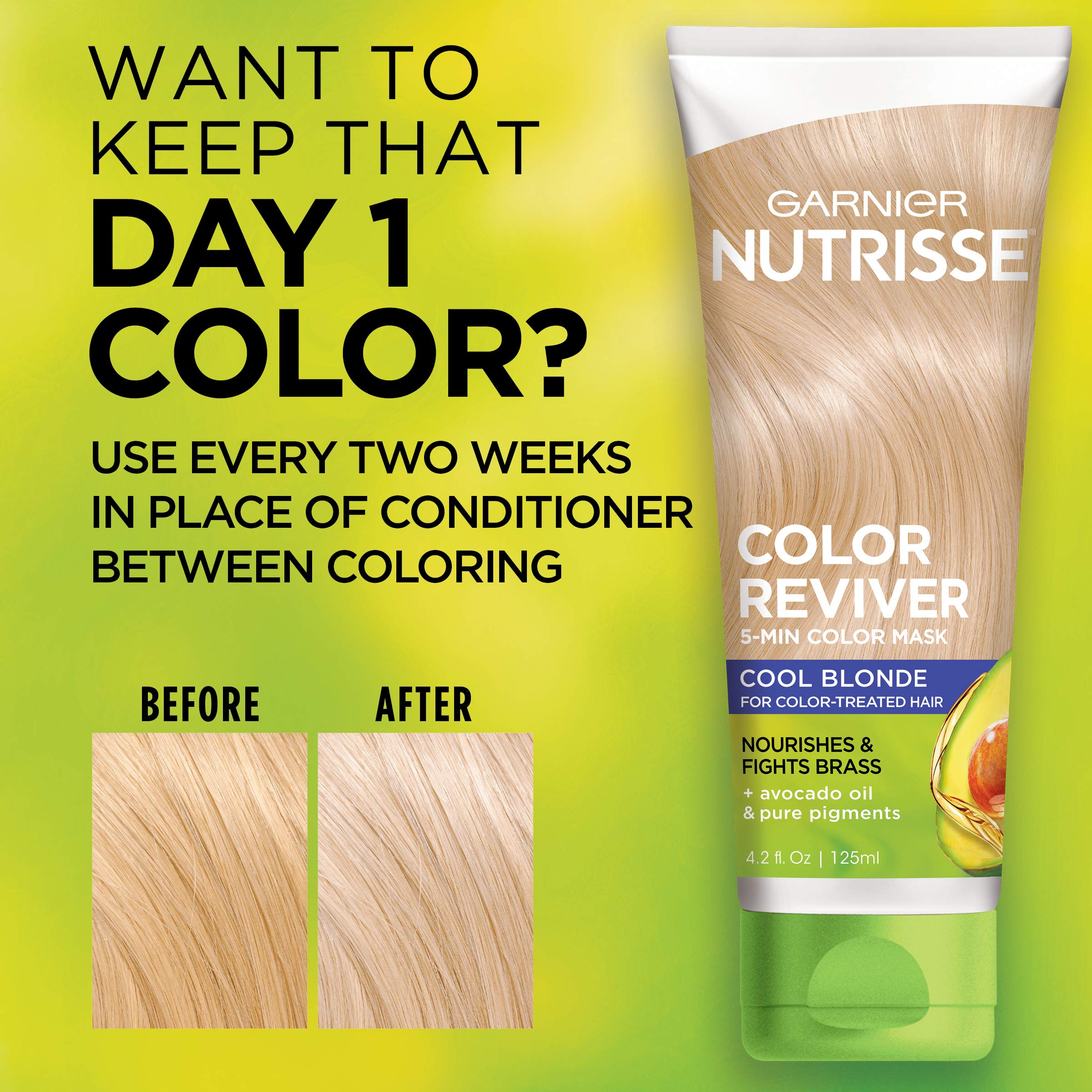 Foto 4 | Mascarilla Capilar Garnier Nutrisse Color Reviver Cool Blonde 125 Ml X2 - Venta Internacional.