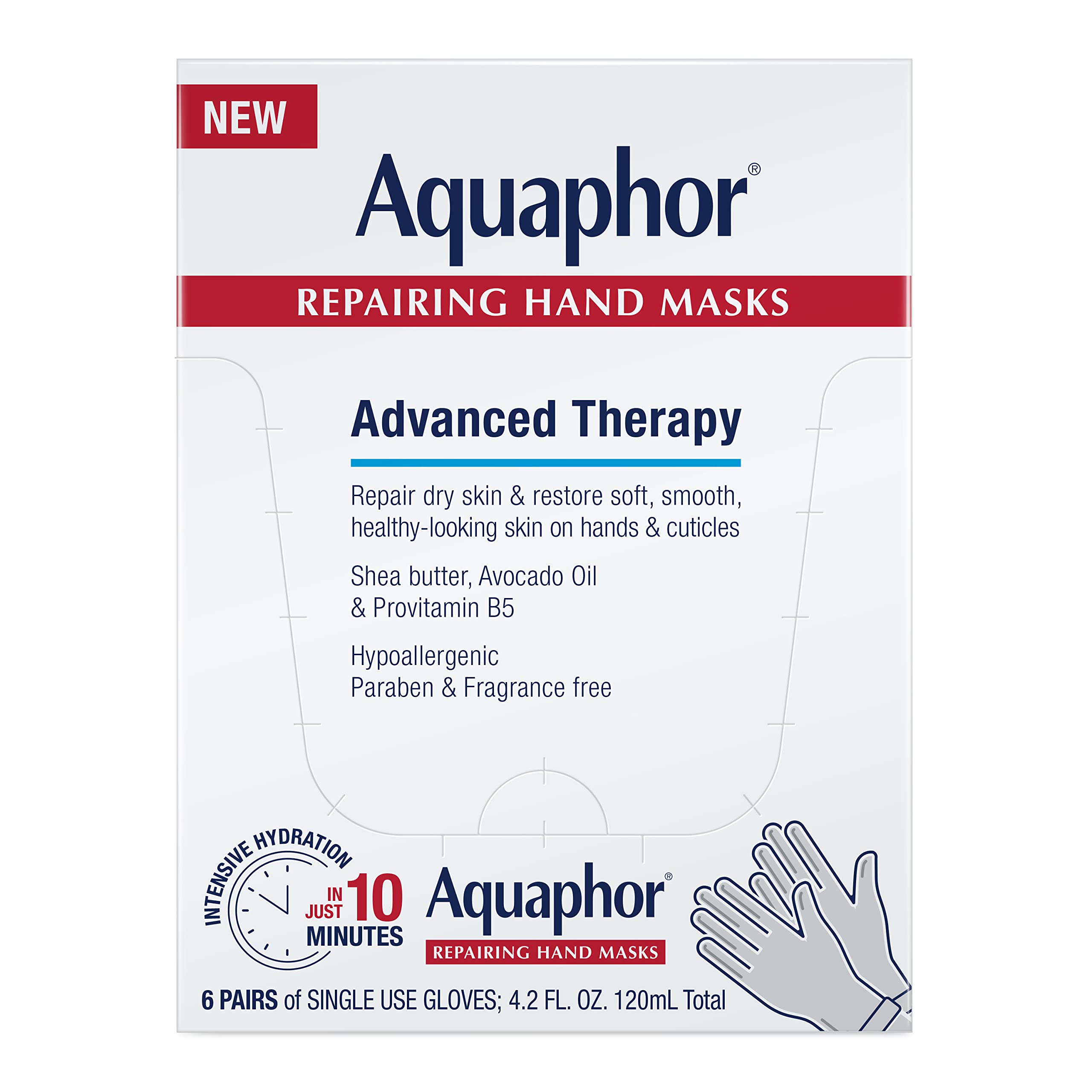 Foto 2 pulgar | Guantes Hidratantes Para Manos Aquaphor Repair, Paquete De 6 - Venta Internacional.