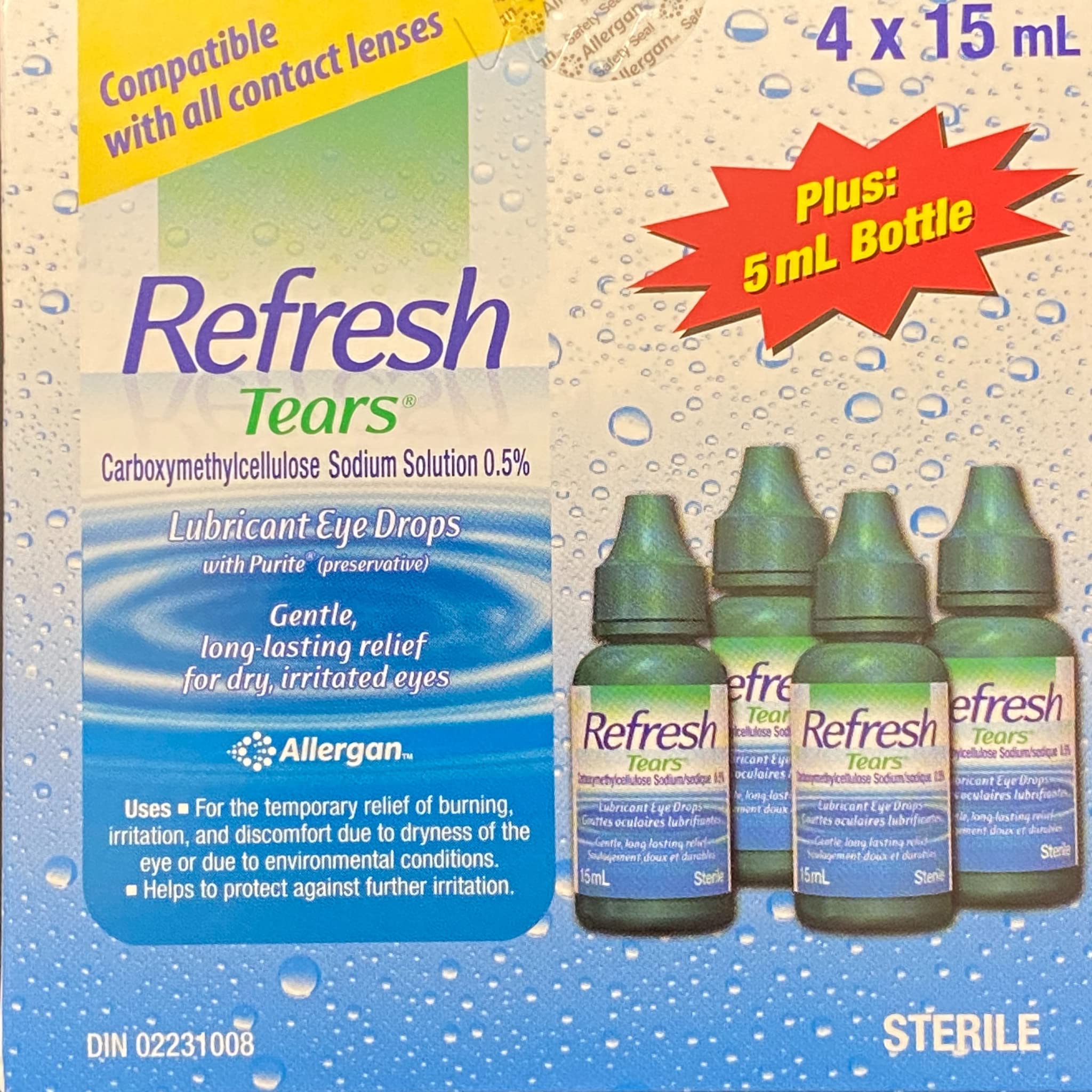 Foto 3 pulgar | Lubricante Eye Drops Refresh Tears, 4 X 15 Ml, 1 X 5 Ml - Venta Internacional.