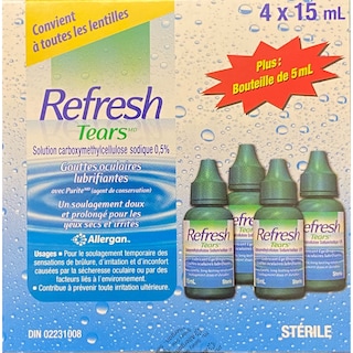 Foto 3 | Lubricante Eye Drops Refresh Tears, 4 X 15 Ml, 1 X 5 Ml - Venta Internacional.