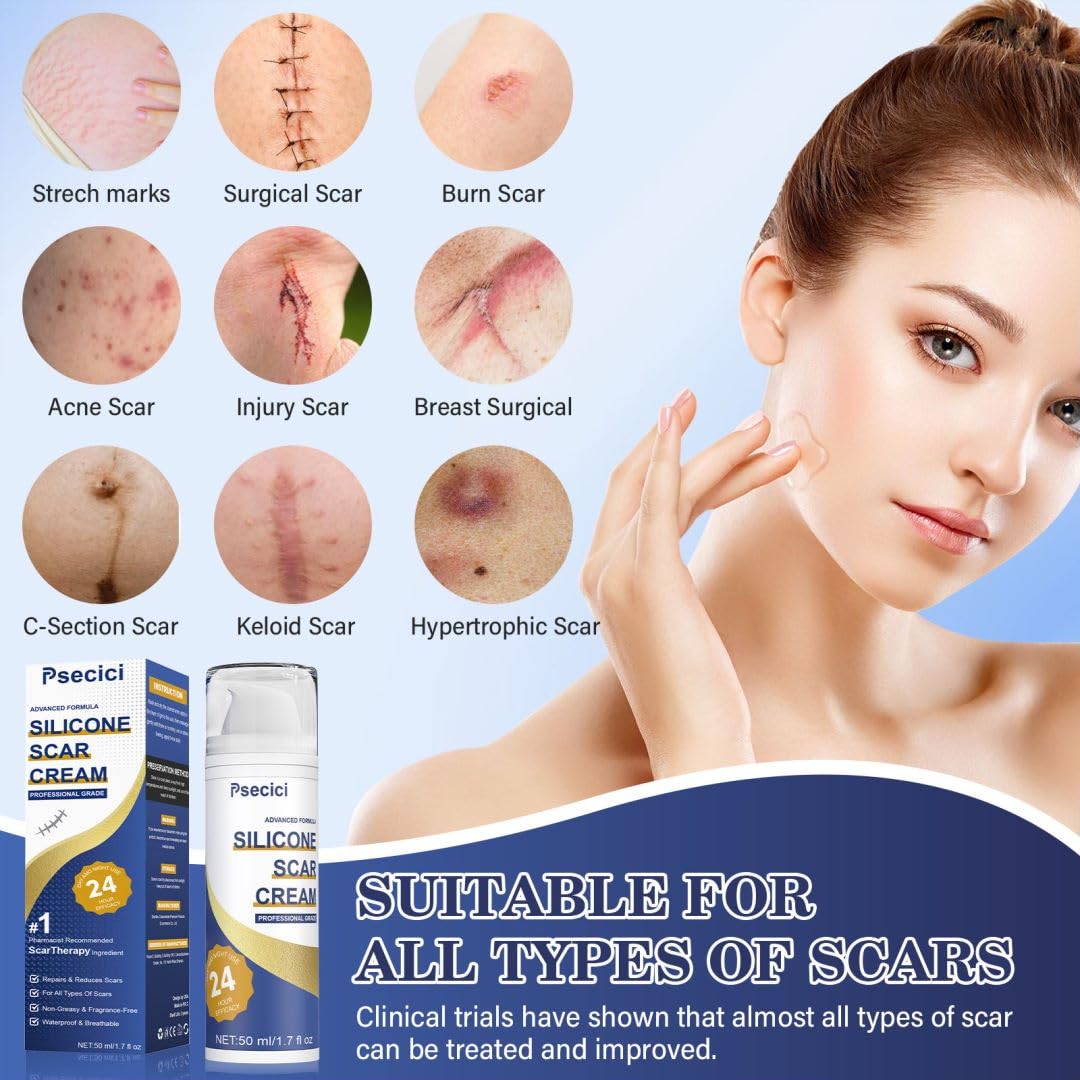 Foto 3 | Crema Para Cicatrices Psecici, Gel De Silicona Para Cicatrices Quirúrgicas, 50 G - Venta Internacional.