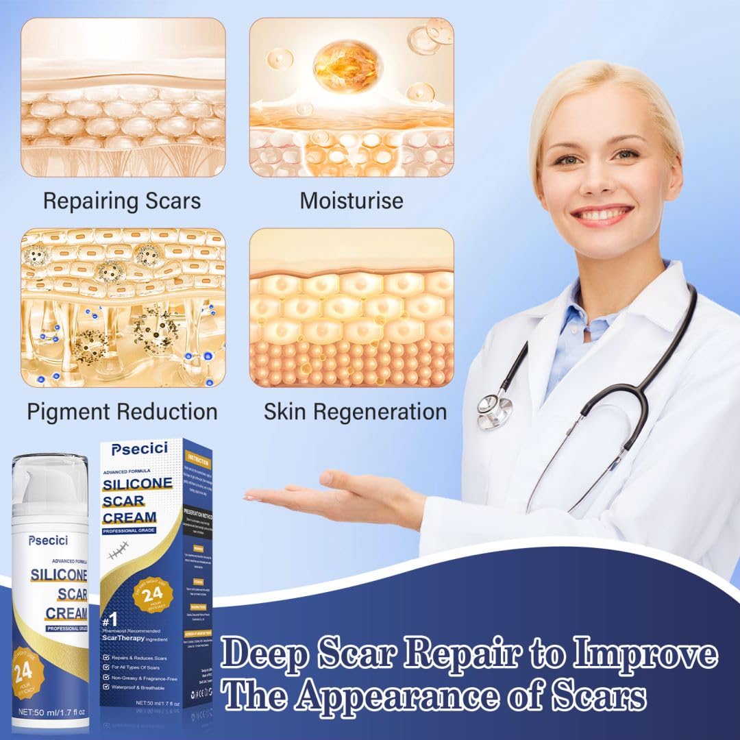 Foto 4 | Crema Para Cicatrices Psecici, Gel De Silicona Para Cicatrices Quirúrgicas, 50 G - Venta Internacional.