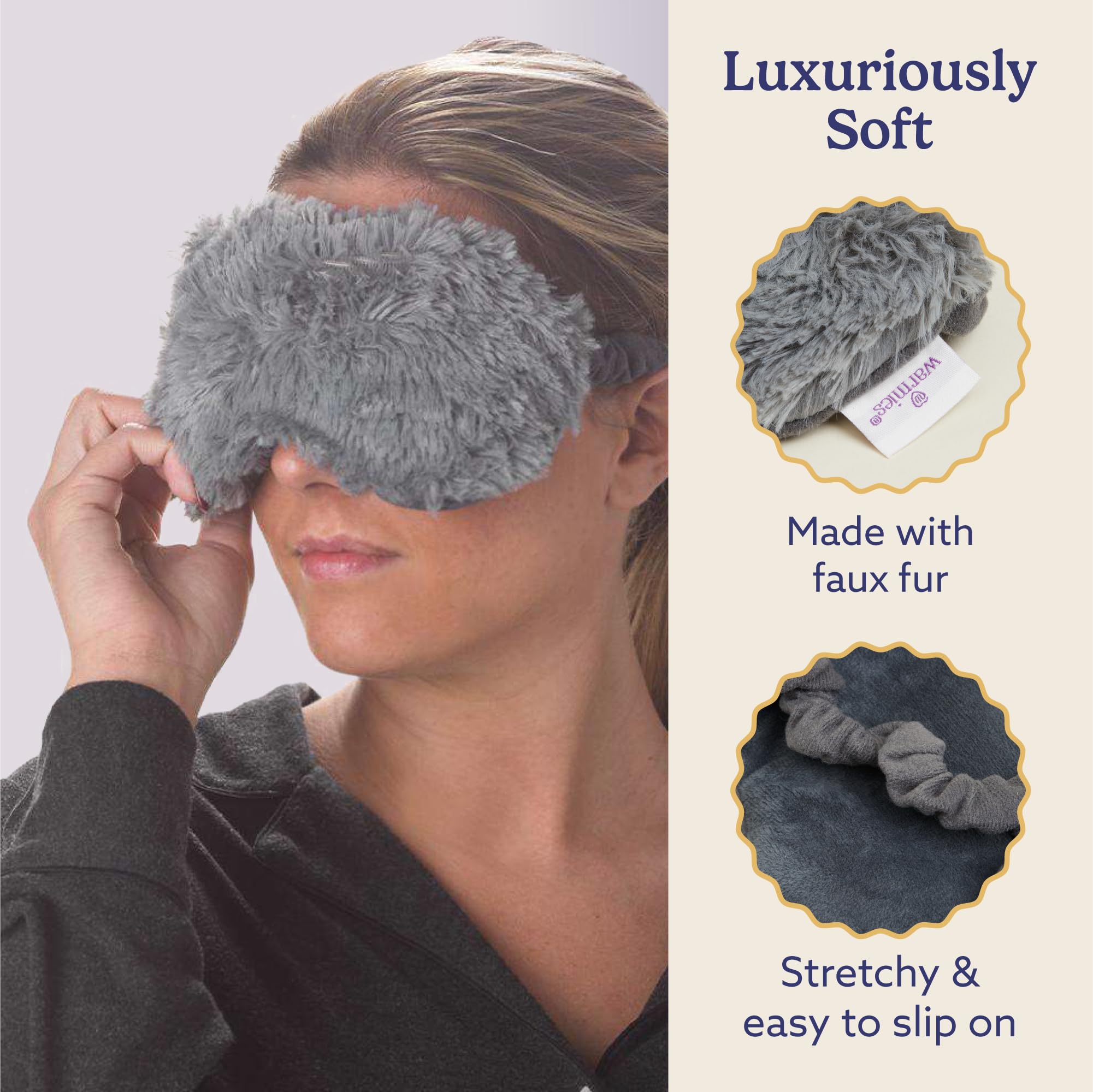 Foto 4 pulgar | Máscara De Ojos Para Microondas Warmies Warming & Comfort Grey - Venta Internacional.
