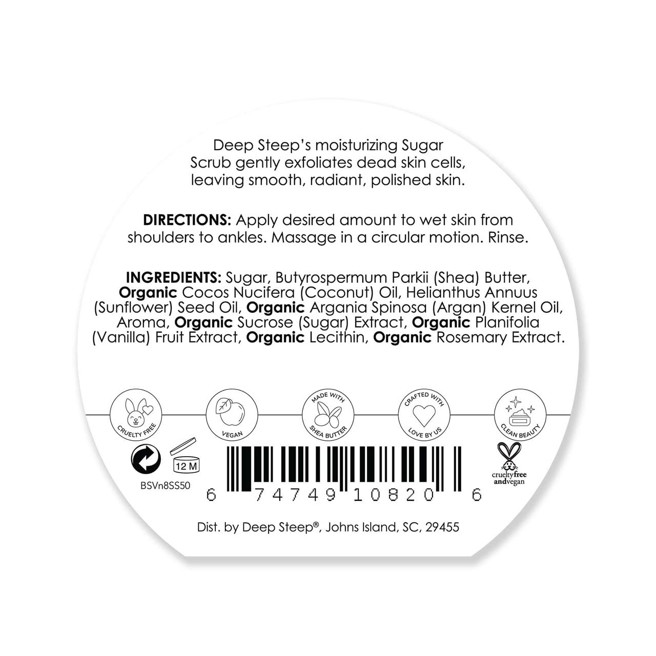 Foto 2 | Exfoliante Corporal Deep Steep Con Azúcar Moreno Y Vainilla, 240 Ml, Vegano - Venta Internacional.