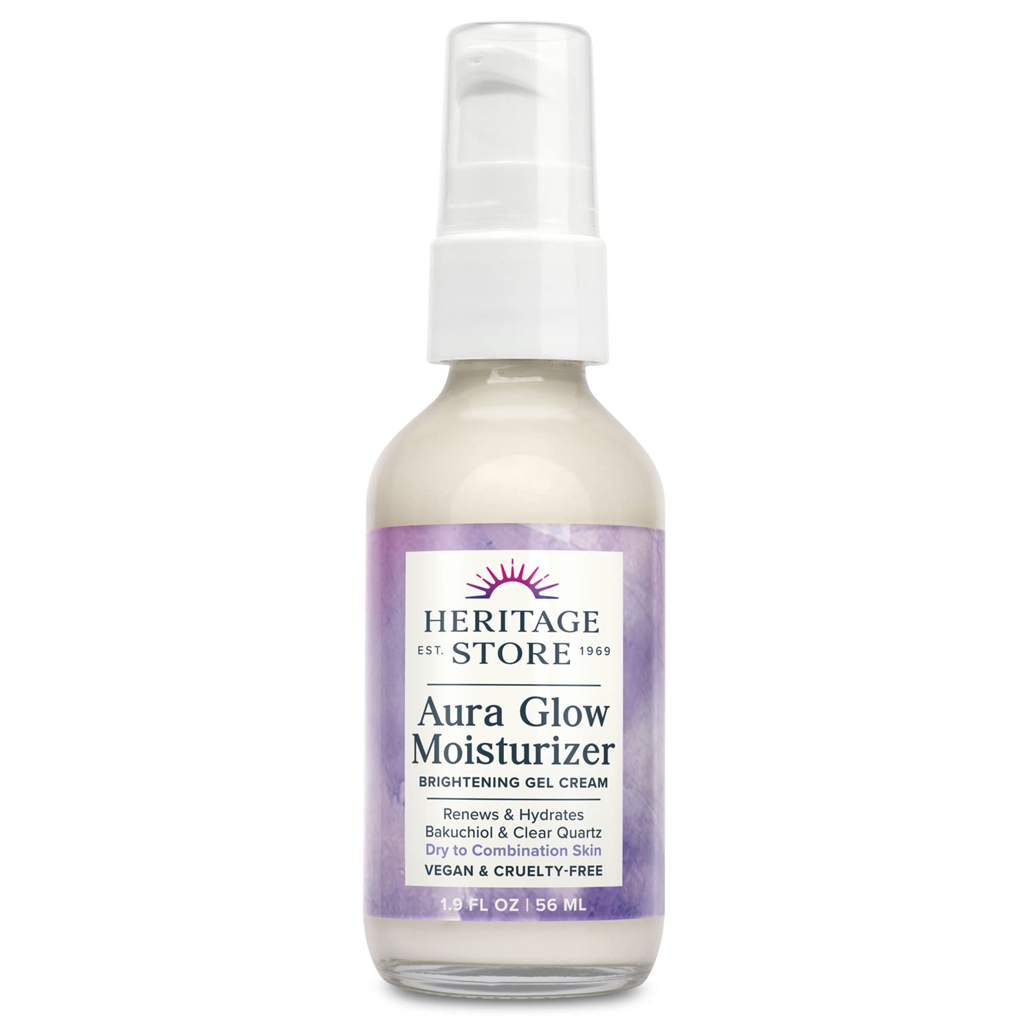 Crema Hidratante Facial Heritage Store Aura Glow Brightening 55 Ml - Venta Internacional.