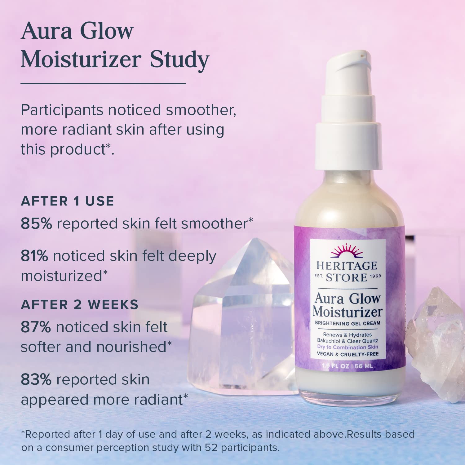 Foto 3 | Crema Hidratante Facial Heritage Store Aura Glow Brightening 55 Ml - Venta Internacional.