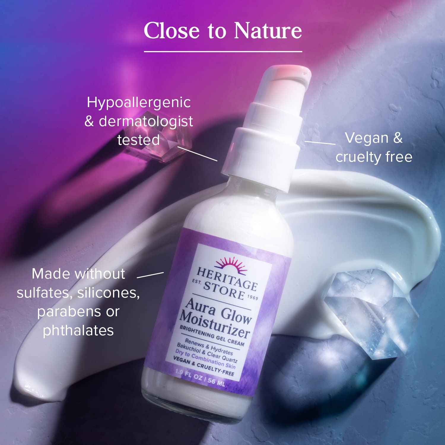Foto 5 pulgar | Crema Hidratante Facial Heritage Store Aura Glow Brightening 55 Ml - Venta Internacional.