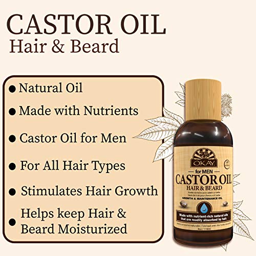 Foto 4 pulgar | Aceite De Ricino Okay-men Para Barba Y Crecimiento Del Cabello, 120 Ml - Venta Internacional.