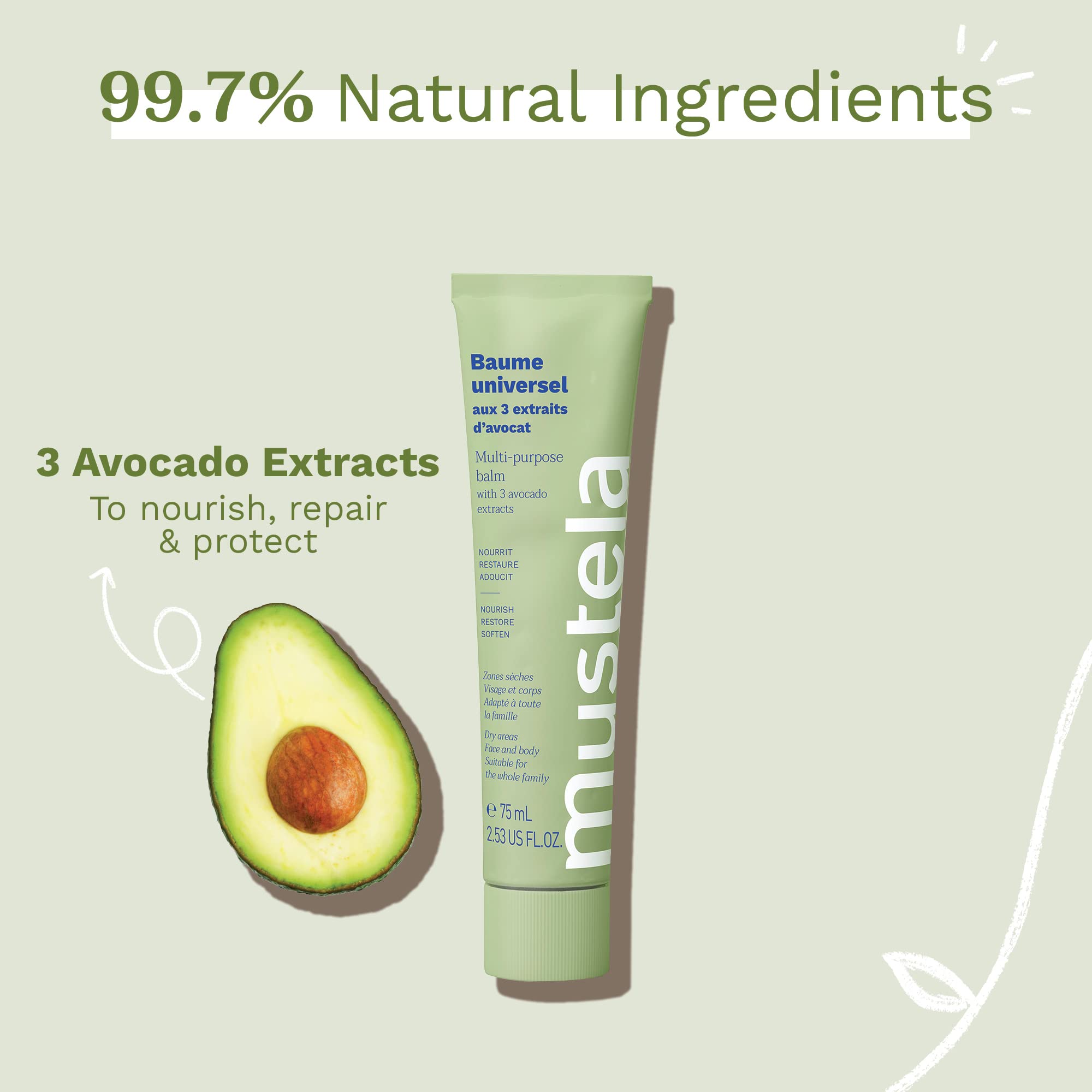 Foto 3 pulgar | Bálsamo Hidratante Mustela Avocado Para Rostro  Labios  Manos Y Cuerpo - Venta Internacional.