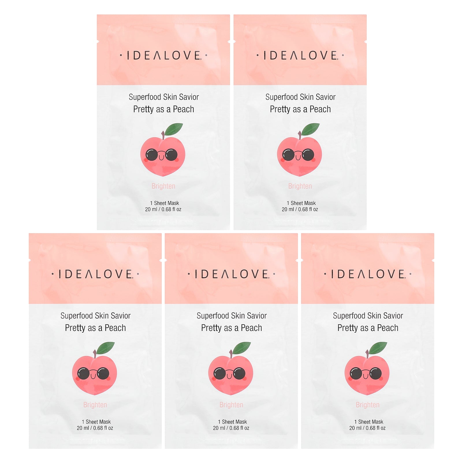 Foto 2 pulgar | Mascarillas Idealove Superfood Skin Savior Pretty Peach  20 Ml X5 - Venta Internacional.