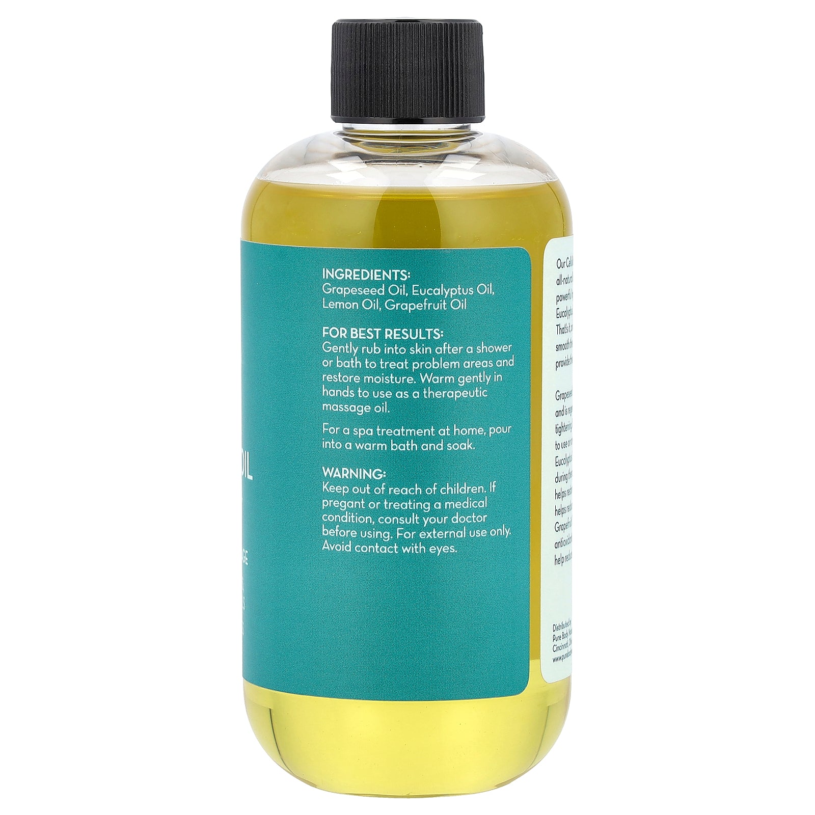 Foto 3 pulgar | Aceite Suavizante Para Celulitis Pure Body Naturals 240 Ml - Venta Internacional.