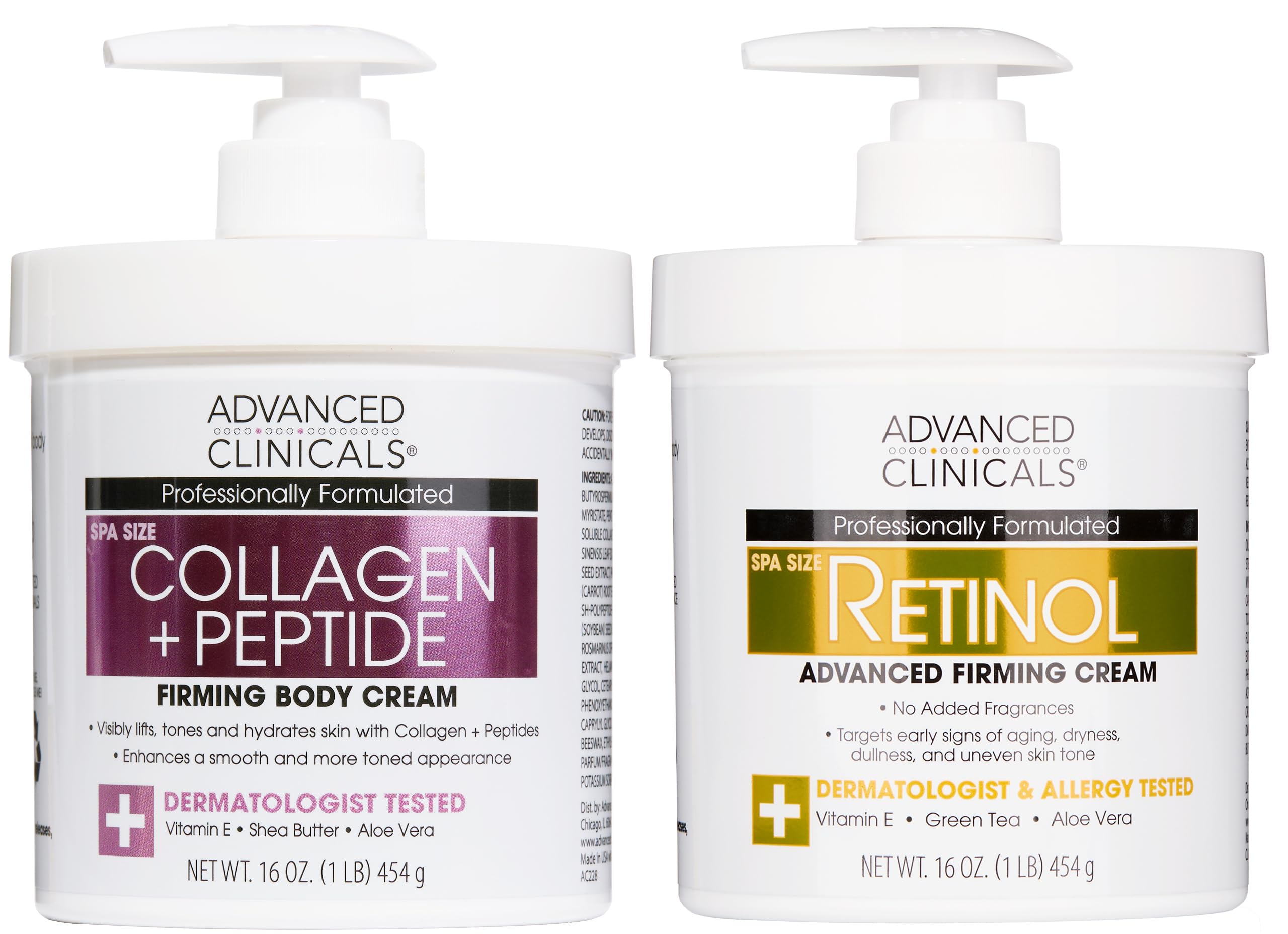 Set De Cuidado De La Piel Advanced Clinicals Retinol Cream + Colágeno - Venta Internacional.