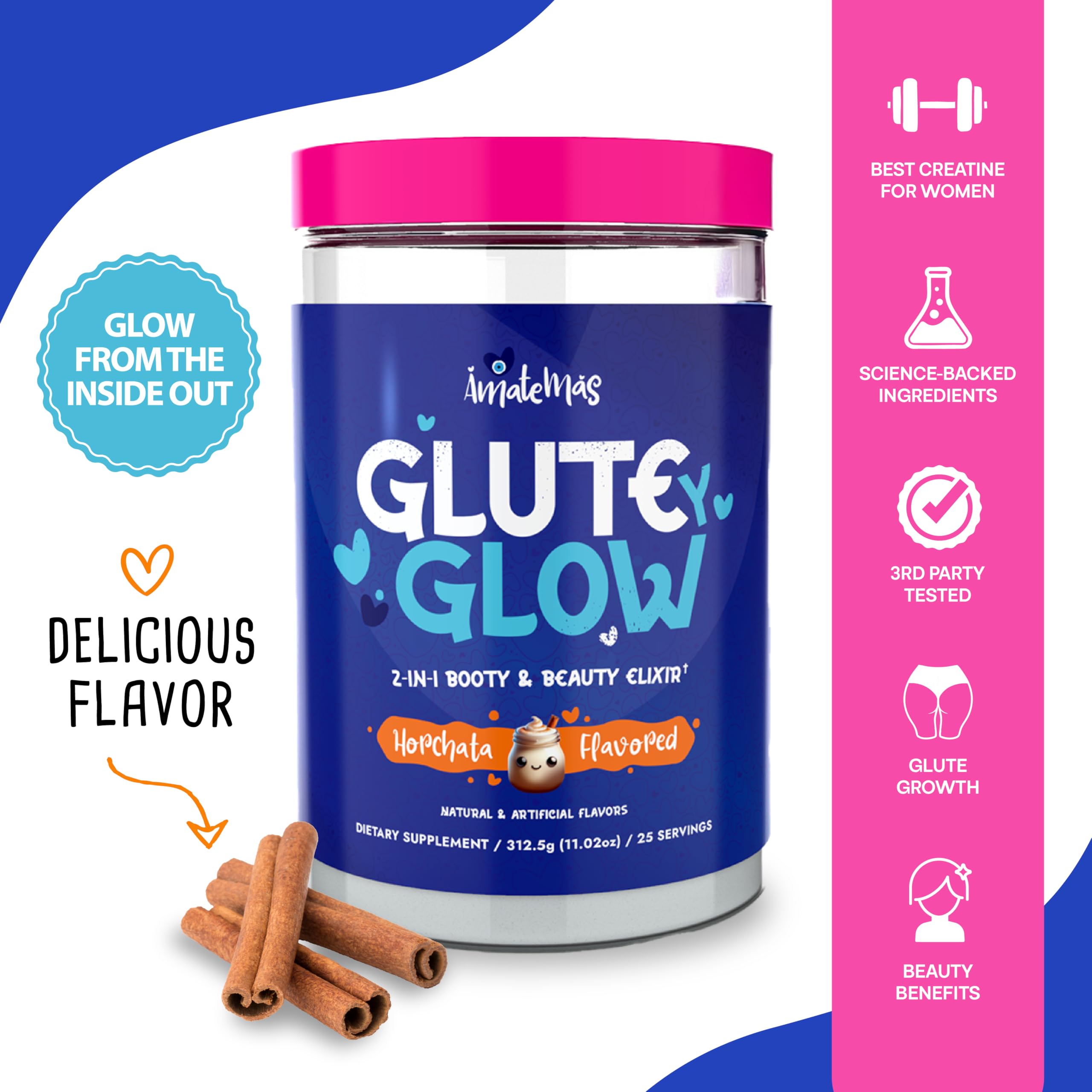 Foto 4 pulgar | Suplemento Amatemas Glute Y Glow Elixir 2 En 1 Para Botines Y Belleza - Venta Internacional.