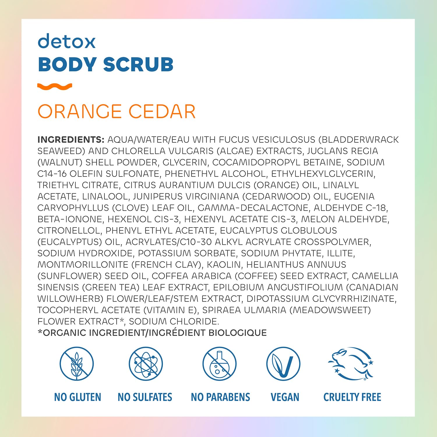 Foto 4 pulgar | Exfoliante Corporal Seaweed Bath Co. Detox  Aroma A Naranja Y Cedro  180 Ml - Venta Internacional.