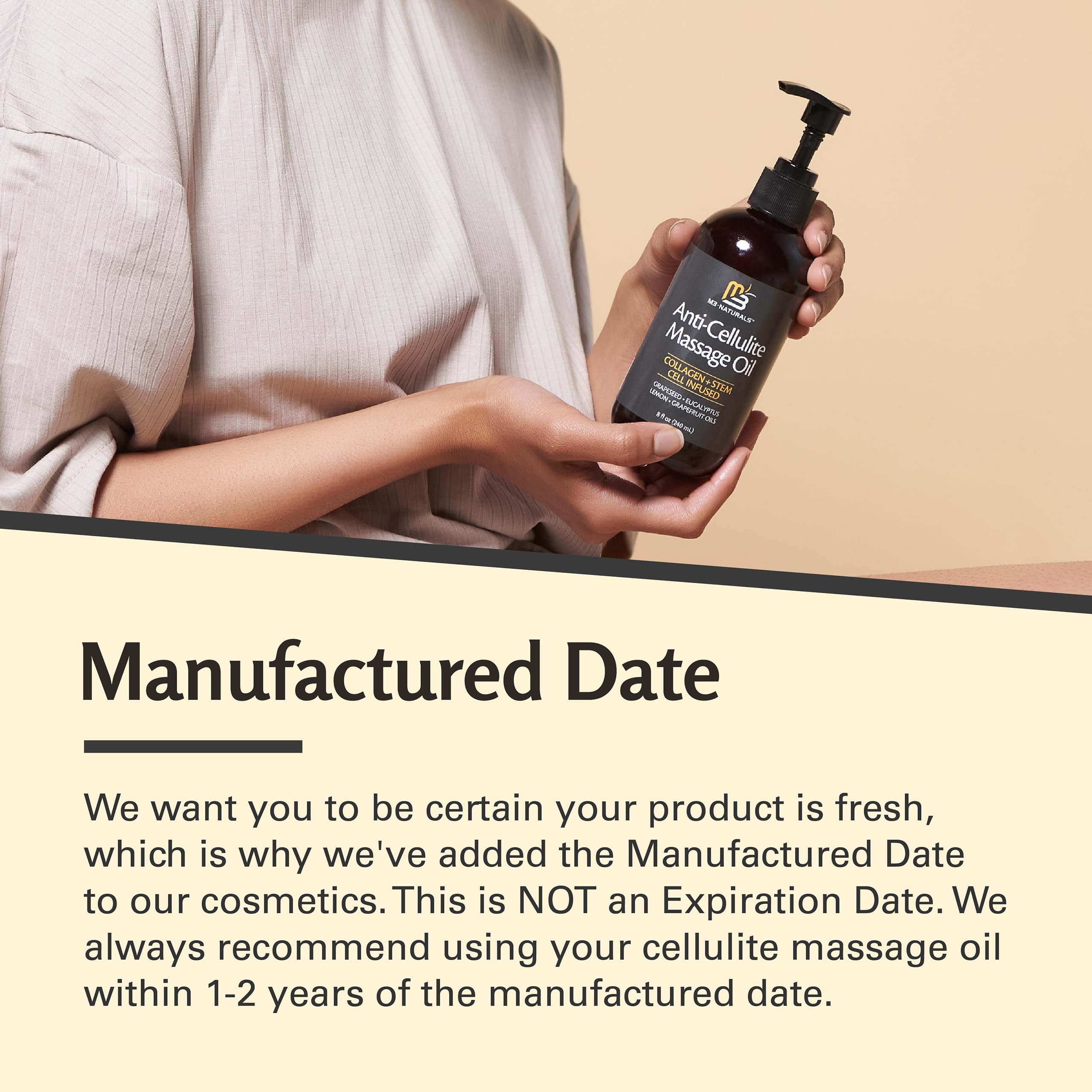 Foto 4 pulgar | Aceite De Masaje M3 Naturals Anticelulítico Con Células Madre De Colágeno 240 Ml - Venta Internacional.