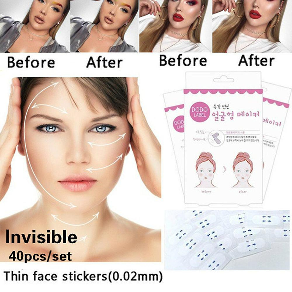 Foto 3 pulgar | Set De Pegatinas Faciales Huoguo Thin Invisible Lift Makeup (40 Unidades) - Venta Internacional.