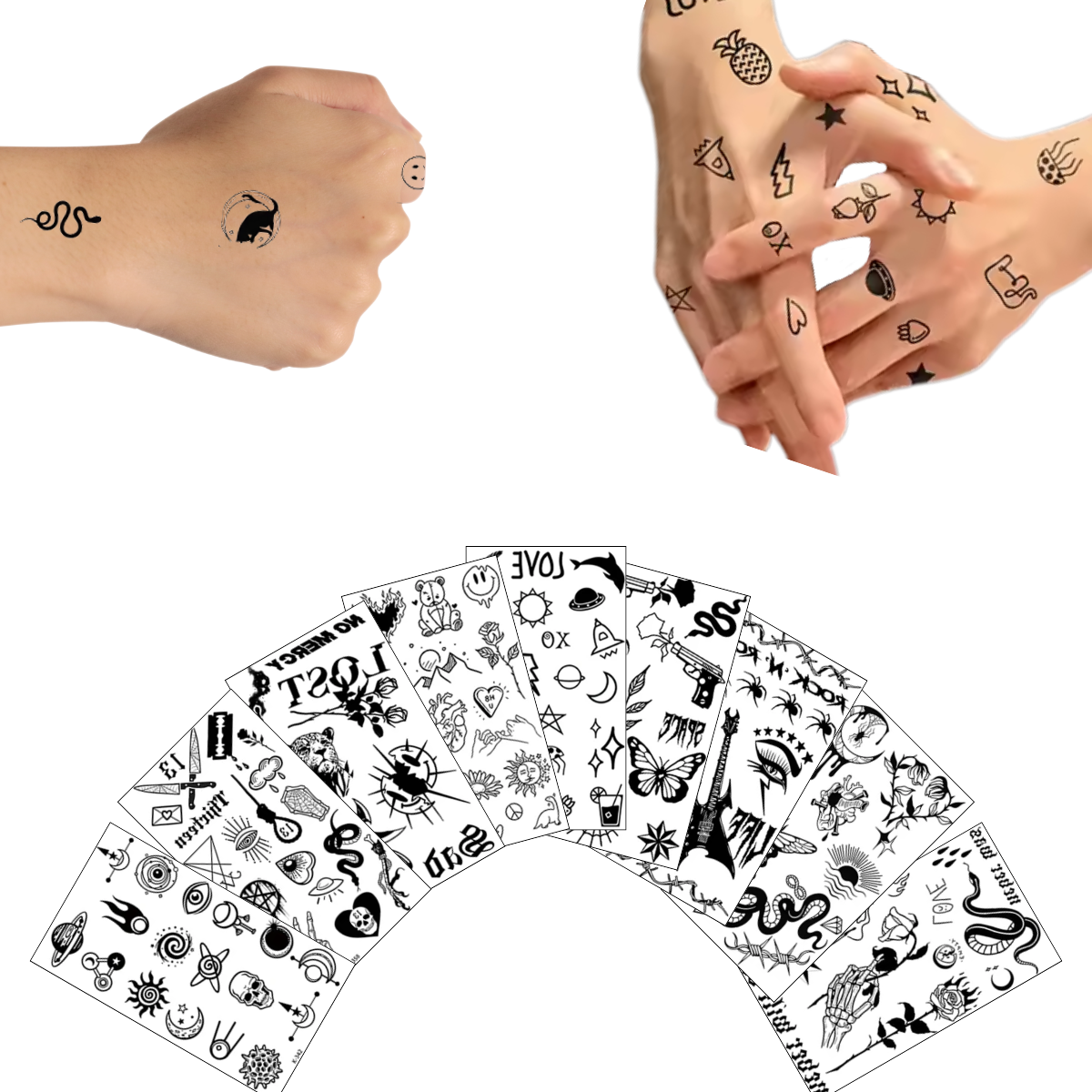 +100 Tatuajes Temporales Minis P/ Dedos Cara Cuello Manos