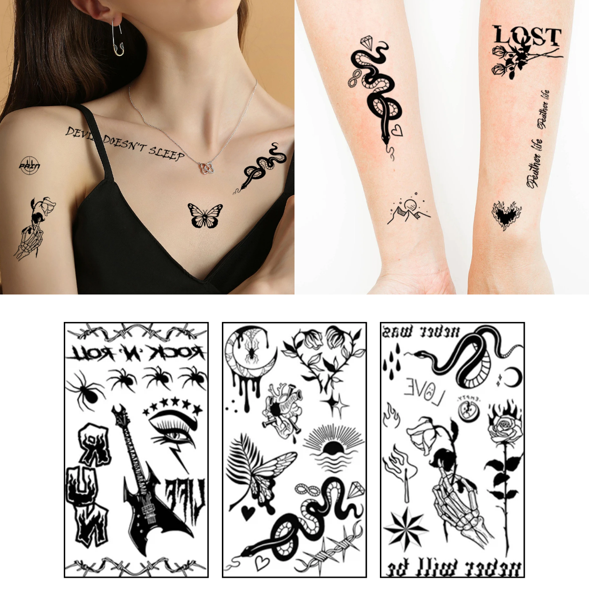 Foto 5 pulgar | +100 Tatuajes Temporales Minis P/ Dedos Cara Cuello Manos