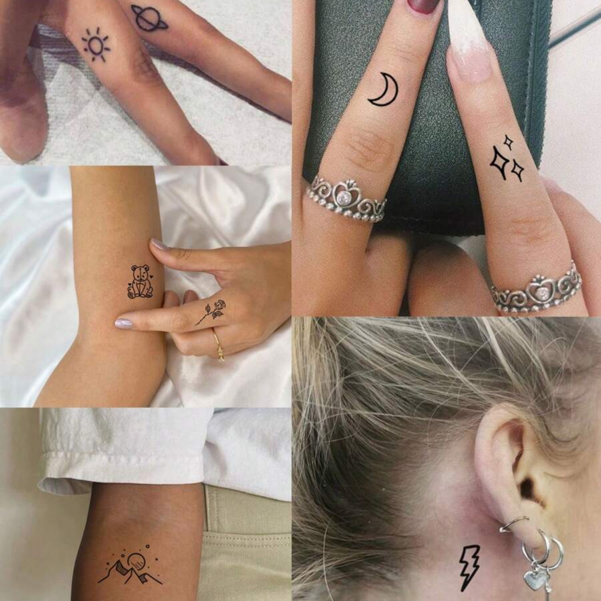 Foto 6 | +100 Tatuajes Temporales Minis P/ Dedos Cara Cuello Manos