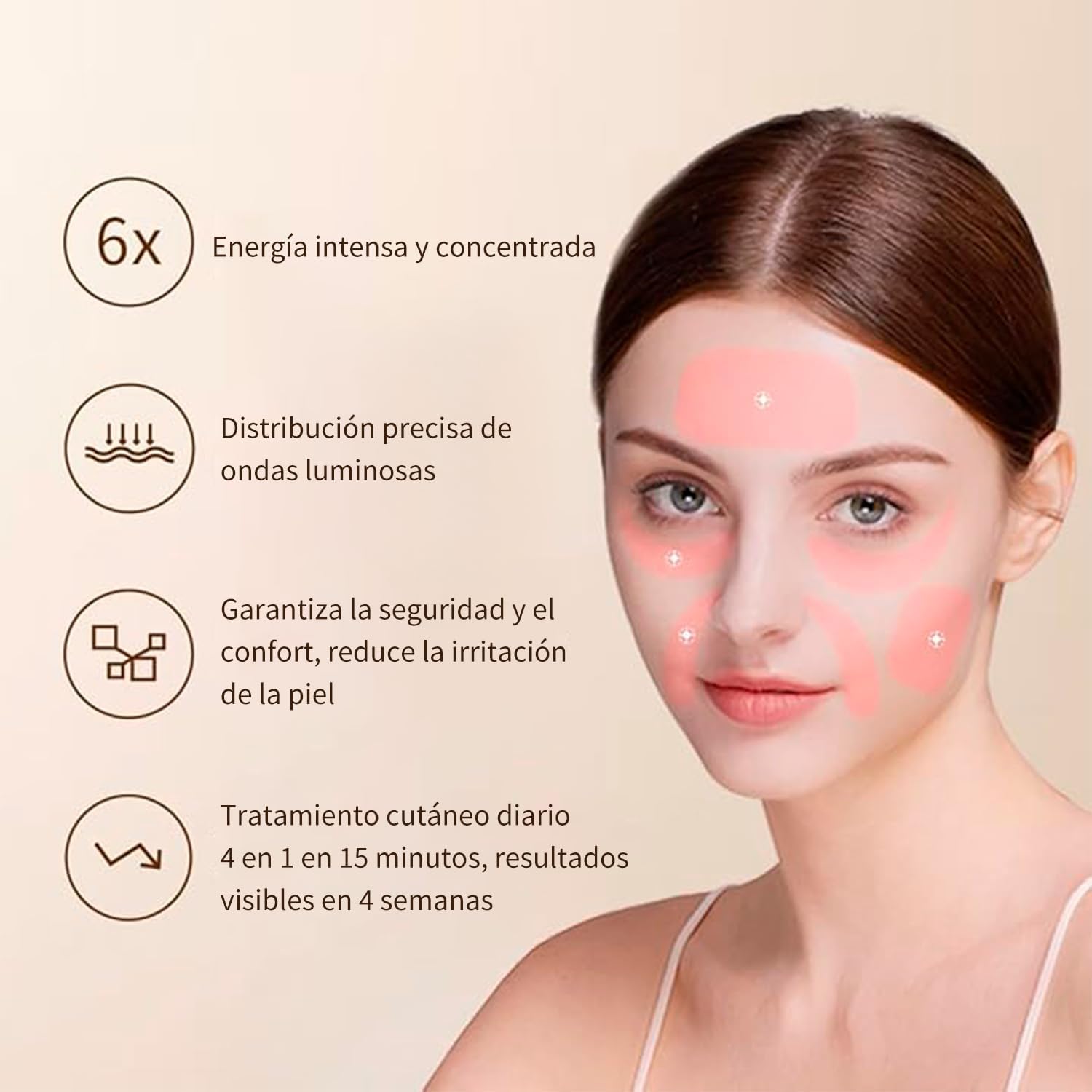 Foto 5 pulgar | Máscara Facial Luz Láser 4d