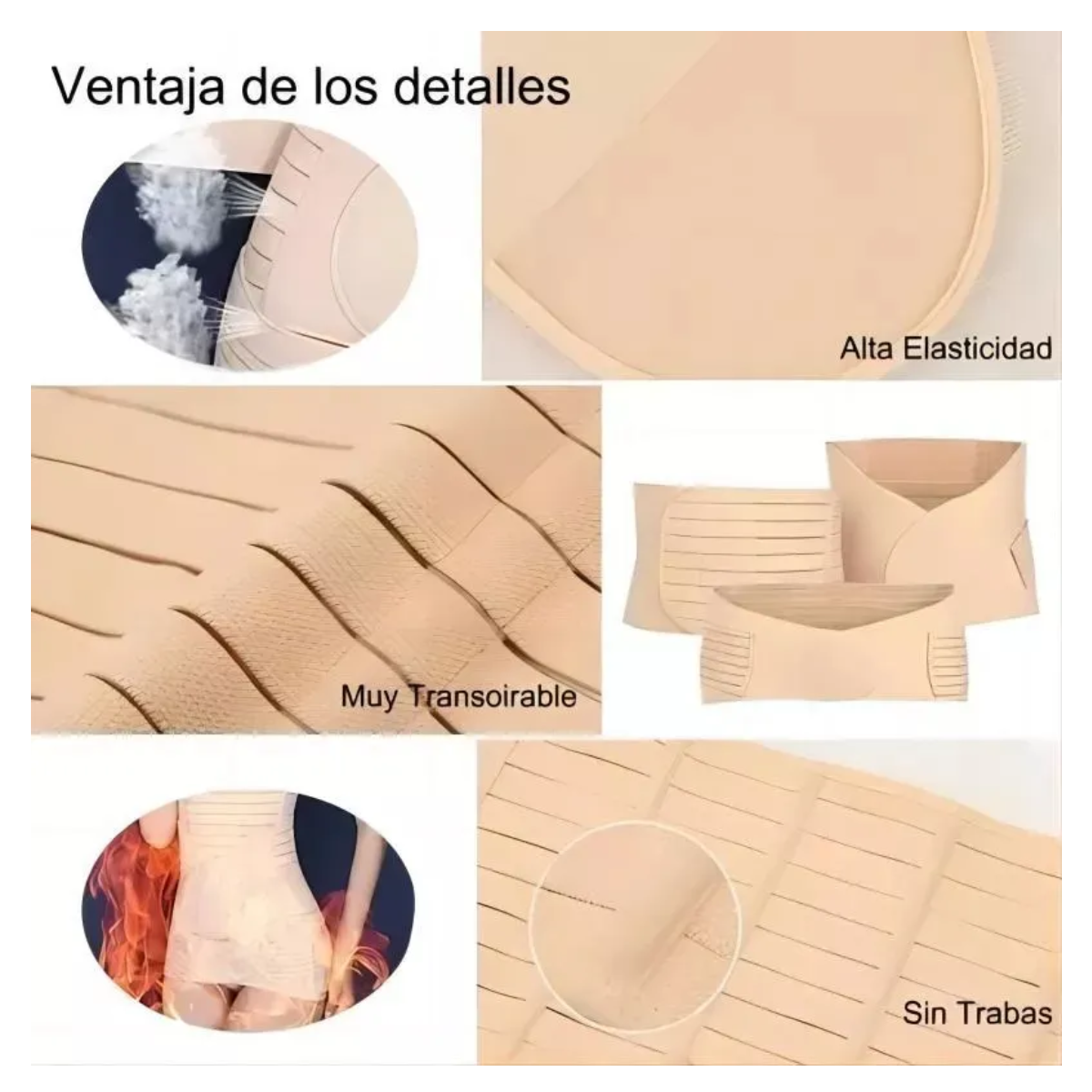 Foto 5 pulgar | Faja Maternidad 2 En 1 Postparto Talla L Eo Safe Imports Esi-21164 Beige
