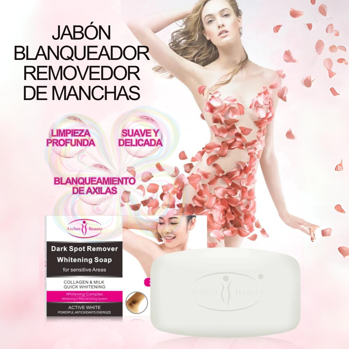 Foto 3 pulgar | Jabón Aichun Blanqueador Axilas Rodillas Zonas Íntima Leche