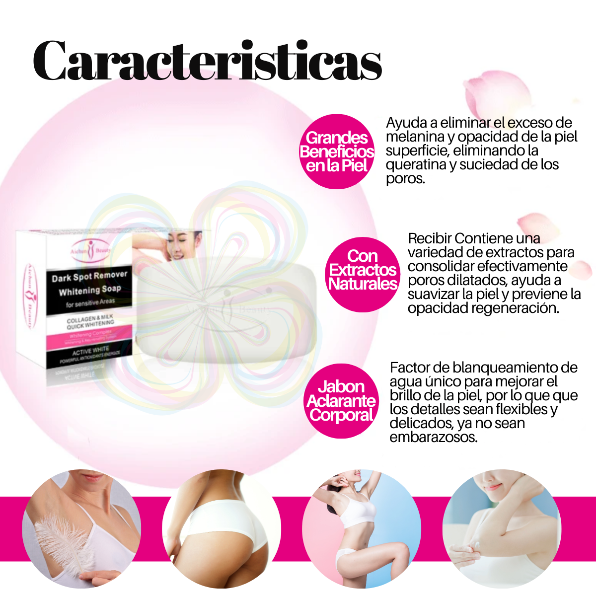 Foto 7 pulgar | Jabón Aichun Blanqueador Axilas Rodillas Zonas Íntima Leche