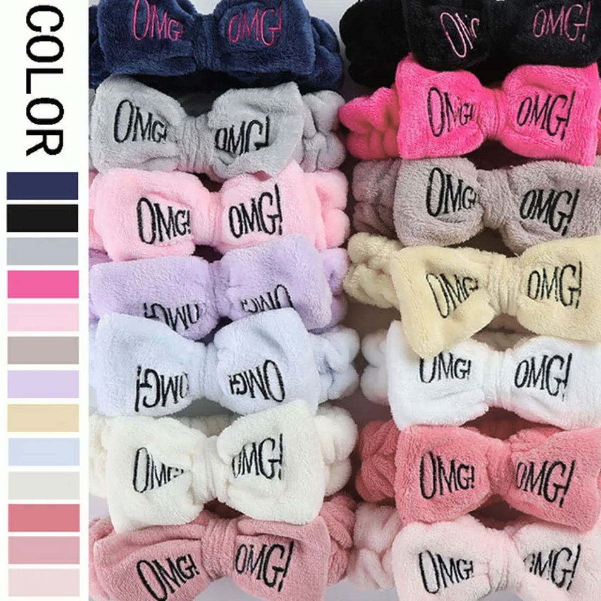 Foto 6 pulgar | 3 Diademas Para Spa Con Moño Omg Suave Peluche Banda Cabello