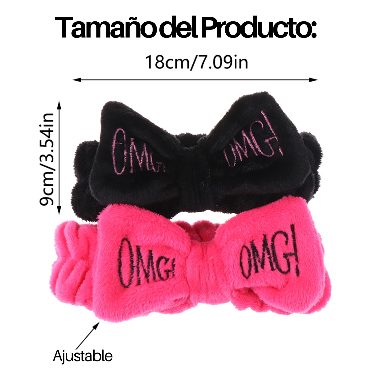 Foto 7 pulgar | 3 Diademas Para Spa Con Moño Omg Suave Peluche Banda Cabello