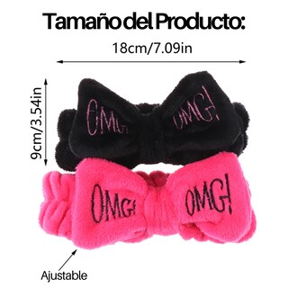 Foto 6 | 3 Diademas Para Spa Con Moño Omg Suave Peluche Banda Cabello