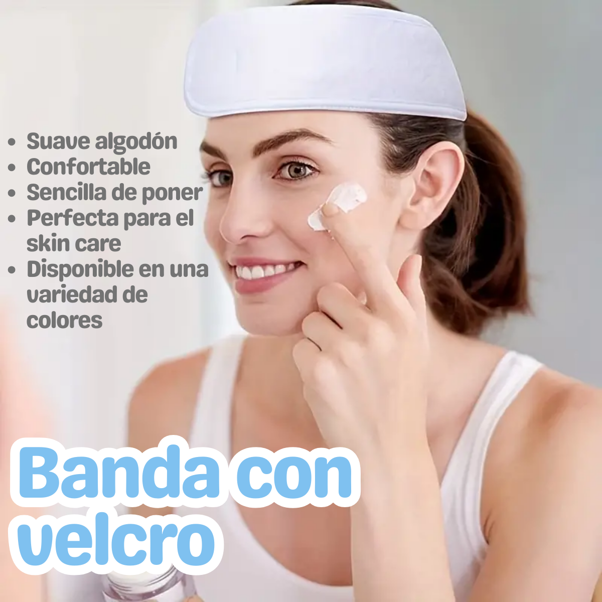 Foto 4 pulgar | Diadema Suave Con Velcro Lavable Para Spa Maquillaje