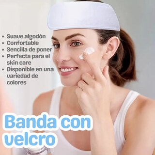Foto 3 | Diadema Suave Con Velcro Lavable Para Spa Maquillaje