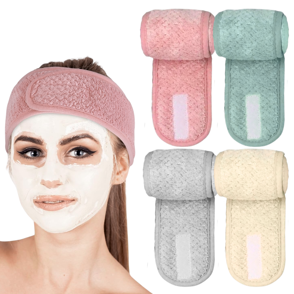 Foto 2 pulgar | 4 Banda Diadema Para Spa  Limpieza Facial Skincare Cabello Ajustable