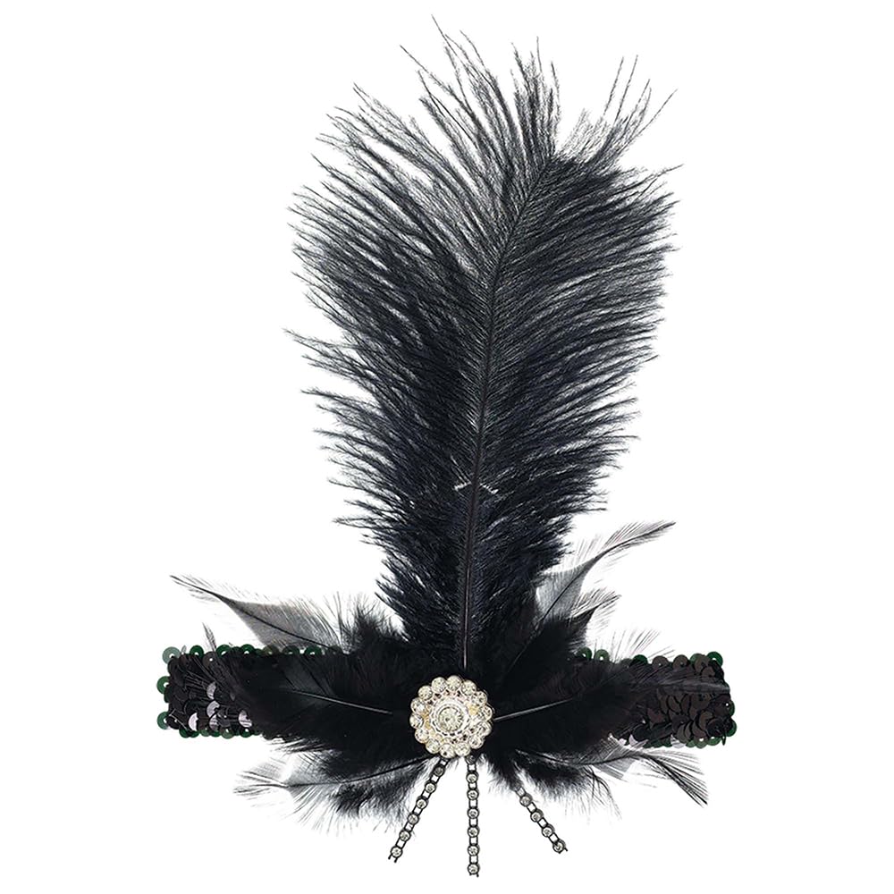 Foto 2 pulgar | Diadema De Plumas Amscan Elegant Black Charleston Vintage - Venta Internacional.