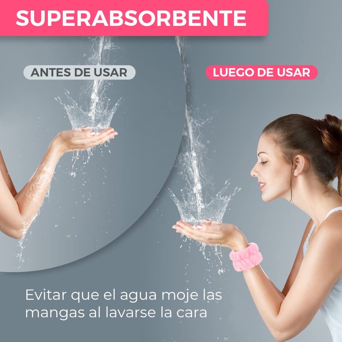 Foto 4 pulgar | 4 Set Banda Diadema Velcro De Spa Con Muñequeras Limpieza Facial
