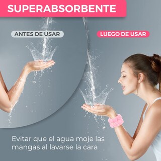 Foto 3 | 4 Set Banda Diadema Velcro De Spa Con Muñequeras Limpieza Facial