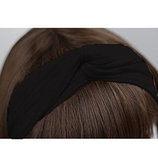 Foto 3 | Turbante Negro De Punto Acanalado Huoguo Headbands Para Mujer - Venta Internacional.