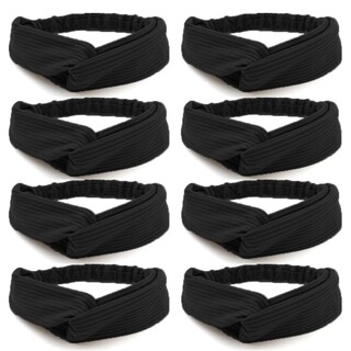 Foto 4 | Turbante Negro De Punto Acanalado Huoguo Headbands Para Mujer - Venta Internacional.