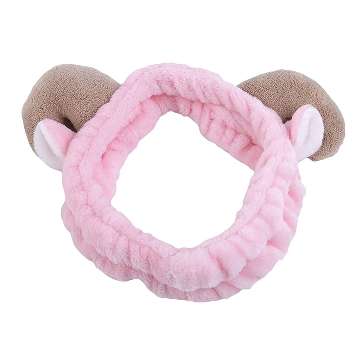 Foto 2 pulgar | Diadema Huoguo Soft Coral Fleece Shofar Para Maquillaje Rosa - Venta Internacional.